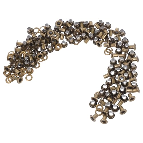 POPETPOP Œillets Métalliques à Rivets Creux 100 Pcs pour Paquet, Vêtements et Projets de Bricolage en Bronze Antique