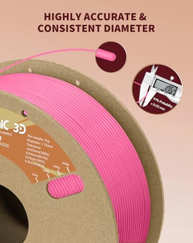 Image of TPU Filament 1.75mm Pink, DURAMIC 3D TPU Flexible Filament 95A, Soft TPU 3D Printing Filament, 1kg Spool, Dimensional Accuracy + /- 0.05mm, Pink 1 Pack
