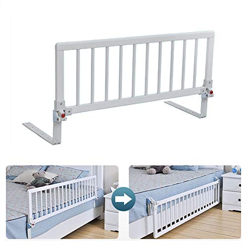 YIKEY-Bed Rails Bed Rail Safety Assist Handle Bed Railing for Elderly & Seniors, Adults, Children Guard Rails Folding, Length: 88/105cm(White Beech Wood)