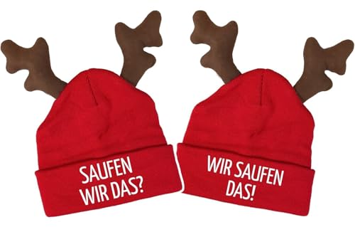 tshirtladen Saufen wir das? | Wir Saufen das! Rentier Mütze lustiges...