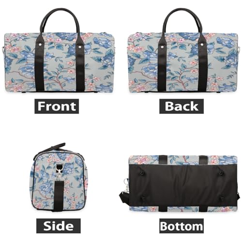 Modern Flowers Travel Duffel Bag, Elegant Sports Tote Gym Bag, Foldable Weekender Overnight Bag, Luggage Handle Bag for Women Men2