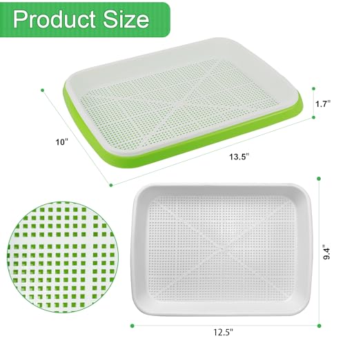 Sdldeer Seed Sprouting Tray, 3 Packs Microgreens Growing Trays Big Capacity Sprouts Growing Kit Soil-Free Sprouter Tray For Sprouting Seeds thumb #1