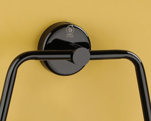 Image of iSTAR Stainless Steel Black Finish Towel Ring /Napkin Ring /Towel Holder /Towel Hanger /Towel Holder for Washbasin and Napkin Holder Stand for Kitchen, Bathroom Square (Pack of 3)