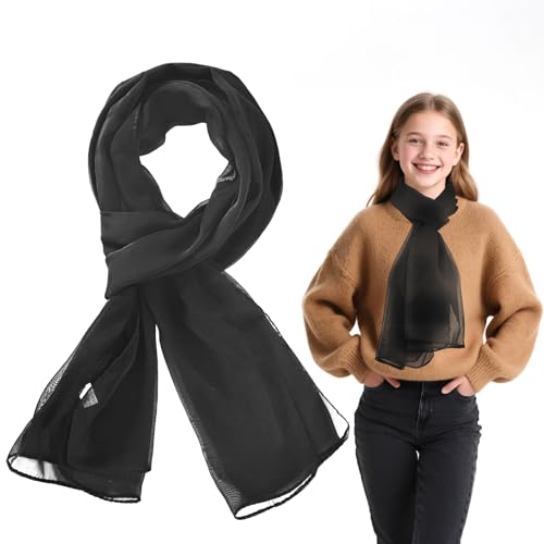 SwirlColor - SwirlColor fille écharpe, doux mousseline de soie écharpe enveloppant châle printemps hiver fille longue écharpe enfants cou chaud