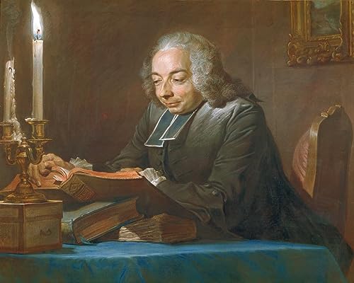 Impression d'art Abbé Jean-Jacques Huber par Maurice Quentin De La Tour - Tableau 60x90cm