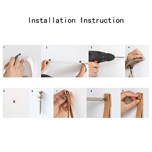 Friade Pu Leather Strap Shelves,Wall Floating Shelf, Storage Rack For Kitchen,Living Room,Bedroom,Study,Set Of 2 #TOP4