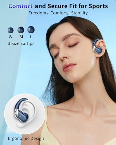 Image of Matast Wireless Earbuds, Bluetooth 5.4 Headphones Sport, 75H Deep Bass Sound Over Ear Buds with 4 ENC Noise Cancelling Mic, Dual LED Display, IP7 Waterproof Earphones with Earhook for Workout, Green