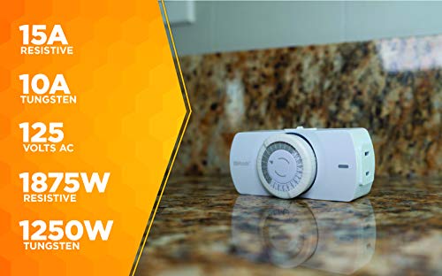 Woods 50101Wd Indoor 24-Hour Mechanical Timer; 1 Polarized Outlet; Standard Body #TOP4