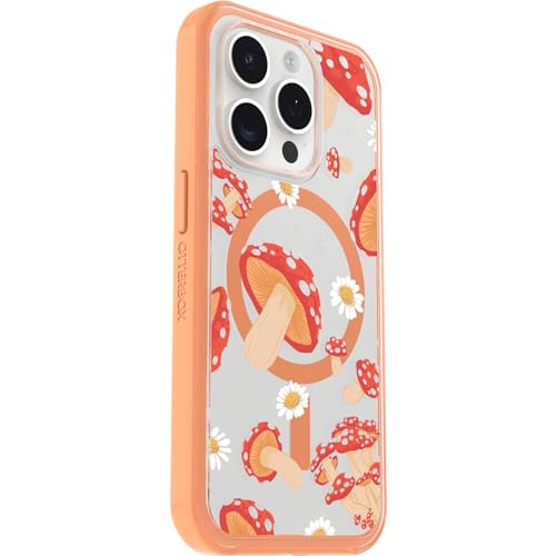 OtterBox iPhone 15 Pro (Only) Symmetry Series Clear Case - Fungi (Orange), Snaps to MagSafe, Ultra-Sleek, Raised Edges Protect Camera & Screen - image 4