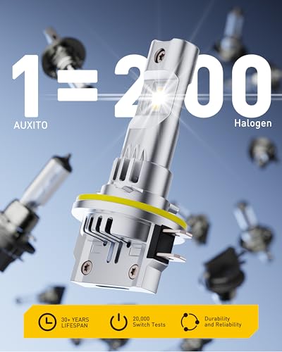 Image of AUXITO Upgraded H11B Bulb, 16000LM 3000K Amber Yellow Light, 1:1 Mini Size No Adapter Needed, 3 Min Quick Install, No Flicker, 99% Compatibility, Pack of 2