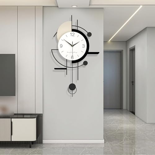 Orologio da Parete Grande, Orologio da Parete Moderno Creativo Semplicità Orologio, Decorativo Silenzioso Senza Ticchettio Orologio da Muro con Pendolo per Soggiorno Camera da letto Ufficio Cucina