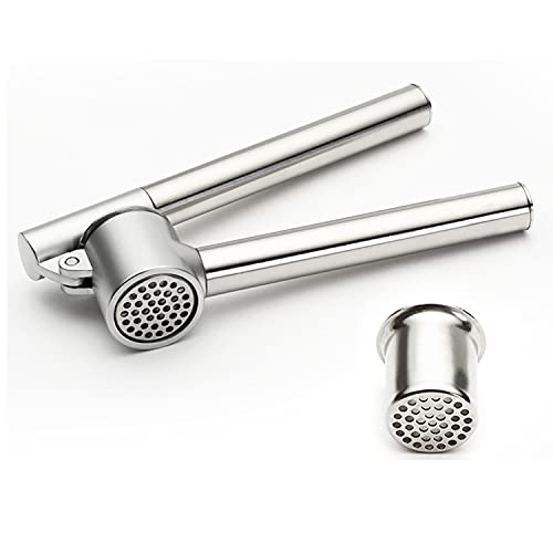 WYMECT Lengthen Garlic Press Mincer - 304 Stainless Steel Garlic Press/Crusher/Mincer/Ginger Crusher with A Sturdy Stainless Steel Handle, Detachable, Rust Proof Garlic Mincer,7.79Ã—1.97 inch
