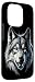 Hülle für iPhone 14 Pro Majestätischer grauer Wolf (Canis Lupus) Portrait-Grafik