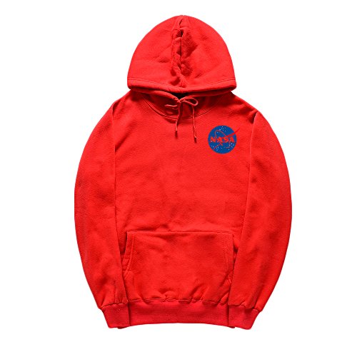 CORIRESHA Fashion NASA Logo Print Hoodie Sweatshirt with Pocket(smaller than standard size)