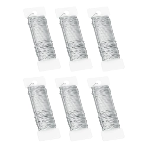 PATIKIL 20 Gauge Floral Flexible Paddle Wire, 112 Yard (336 Feet) Florist Wreath Wire for Crafts Flower Arrangement, Silver 6 Rolls