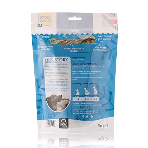 SKIPPER'S Fish Skin Twists Dog Chews for Teeth, Handmade & Gently Air- Dried - Image 2
