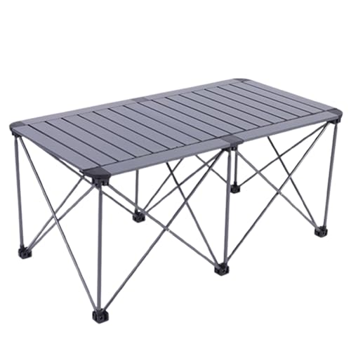 XL Superb Mesa Plegable para Camping, PortáTil y FáCil de Guardar,Mesa Plegable Ligera de AleacióN de Aluminio para Playa,Mesa Plegable Estable y FáCil de Limpiar. Black L