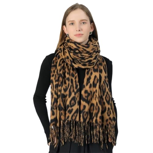 Sciarpa da donna con stampa leopardata da donna con dimensioni generose di 200*70 cm,può essere disegnata in vari modi,drappeggiata liberamente intorno al collo per un casual chic,elegantemente avvolta per un tocco sofisticato,o anche legata alla tua borsa preferita per un pop del modello.