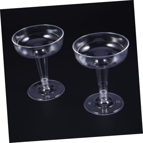 DECORNIJIA 10個 使い捨て透明カクテルグラス 飲みやすい硬質プラスチック製ワイングラス パーティー 結婚式向け 素材ゴブレット
