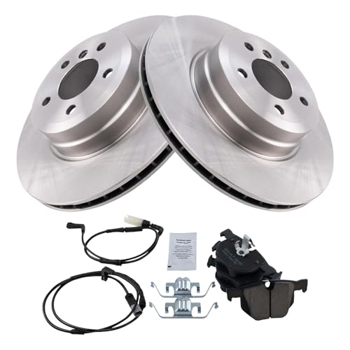 Image of TRQ Rear Brake Pad and Rotor Set Ceramic Compatible with 2009 BMW X6
