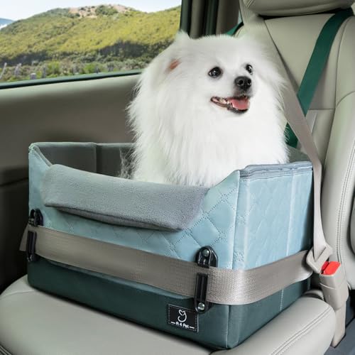 A 4 Pet Dog Car Seats for Small Dogs Under 25lbs – Safety Travel Booster Seat with Patent Buckles,...