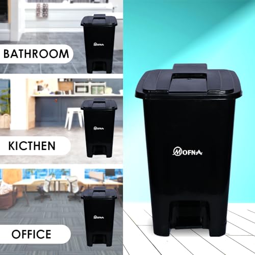 Image of mofna Bio Medical Plastic Pedal Dustbin, Plastic Pedal Dustbin, Bio Medical Waste Bin Garbage Waste Dustbin For Home,College And School,Organisation,Malls And Restaurant (15 Liter, Black)