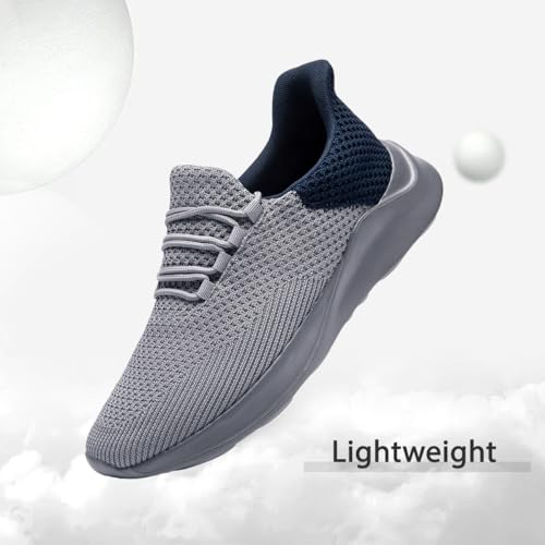 Image of DLWKIPV Womens Walking Running Shoes Tennis Slip On Sneakers Gym Workout Sport Lightweight Breathable Mesh Comfortable Casual Gray 9
