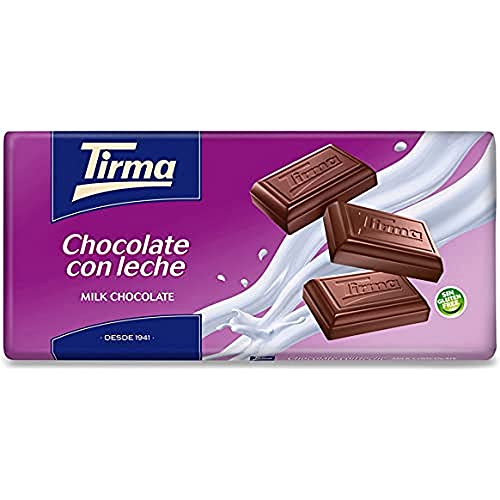 Tirma Chocolate con Leche 150 g - Deliciosa tableta de chocolate con leche, ideal para postres, meriendas y momentos dulces - Sin gluten, perfecta para disfrutar sola o acompañar bollería y repostería