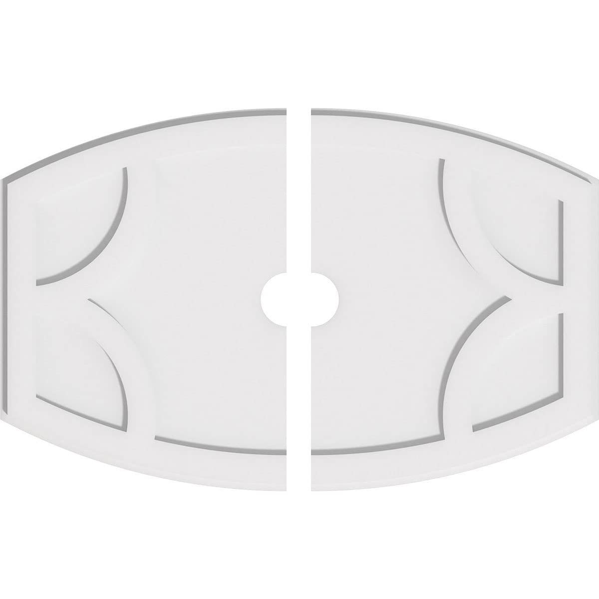 Ekena Millwork CMP32X21KY2-03000 Kailey Architectural Grade PVC Contemporary, Two Piece Urethane Ceiling Medallions 32"W x 21 3/8"H x 3"ID x 17 1/4"C x 1"P