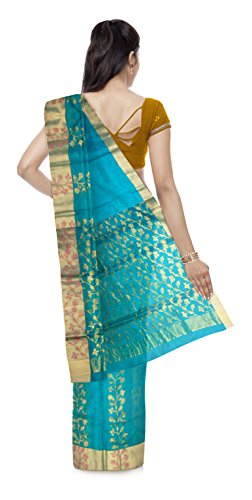 MAHENDRA KOLI CHANDERI sky blue chanderi silk saree – image 2