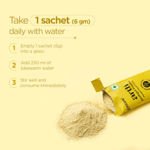 Image of Arth Isabgol Powder | Psyllium Husk with Inulin & Curcumin | Fiber for Constipation relief & Bloating | Mango Peach Flavour | 6g x 20 Sachets
