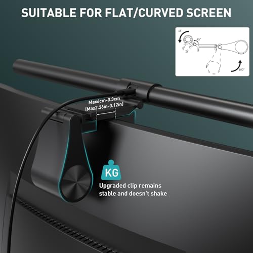 Image of Quntis Aluminium Monitor Light Bar PRO+ With Rem0Te Control Eye-Care Technology Computer Monitor LED Lamp Dimmable Screen Light Bar With Auto-Dimming No Screen Glare Home Office Desk Lamp Black