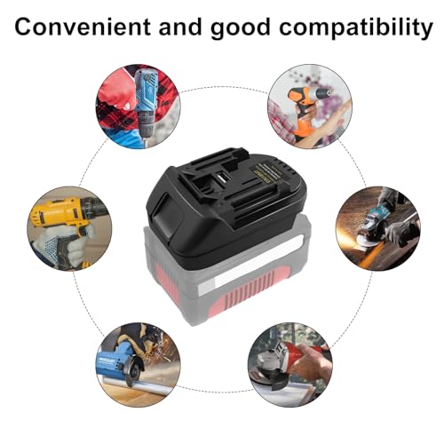 EIN18MT Battery Adapter for Einhell and Milwaukee M18 18V, Compatible With Makita BL1830 BL1840 BL1850, USB Charging Port - Image 6