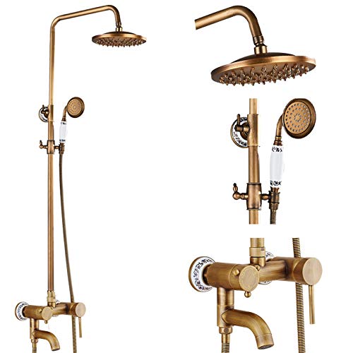 Robinet de douche en laiton antique mural contre calcaire et fuites