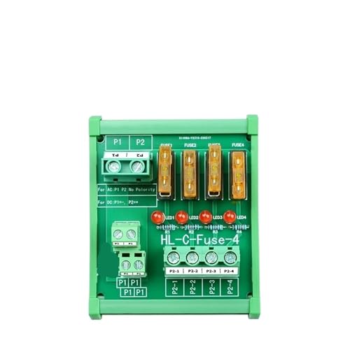 Placa de distribución de energía de 2 posiciones HL-C-Fuse-4 para riel DIN CA/CC 5-32V
