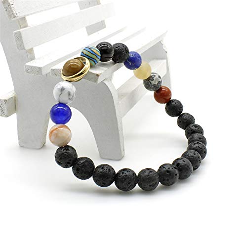 ONLYJUMP Planet Bracelet Solar System Universe Galaxy Bracelet Handmade Natural Stone Bead Bracelet String Adjustable Astronomy Gifts Bangle for Women Men Kids (Planet 2) - Image 6