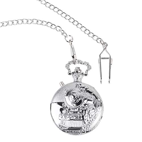 Relógio de bolso vintage Hemobllo, relógio de bolso, clássico, roda, pingente, relógio, locomotiva,