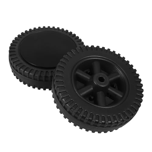 TOYANDONA 2pcs Heavy Duty Bbq Grill Swivel Caster Wheels Heat and Wear Resistant PE Replacement Wheels for Utility Cart Trolley Black Side Mount Accessory