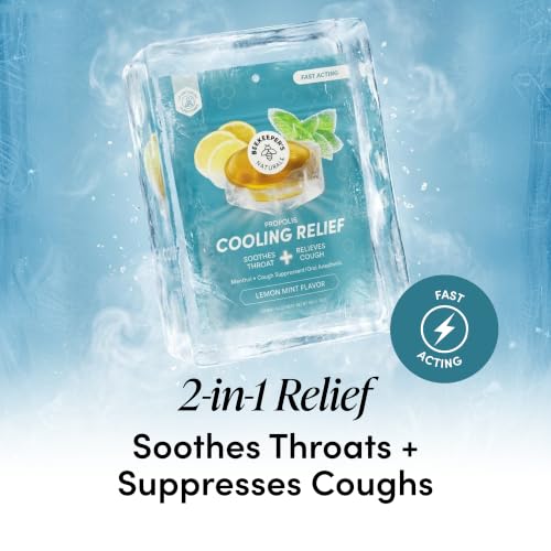 Image of Beekeeper's Naturals Lemon Mint Cooling Lozenges 18 ct | Lemon Mint Cooling Lozenges 18 ct