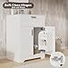 KIGOTY 24 Inch Bathroom Vanity, Bathroom Vanity with Sink, Bathroom Cabinet with Ceramic Basin and Faucet, Undermount Bathroom Sink Cabinets with Flip-Out Drawer, Soft-Closing Doors (White)