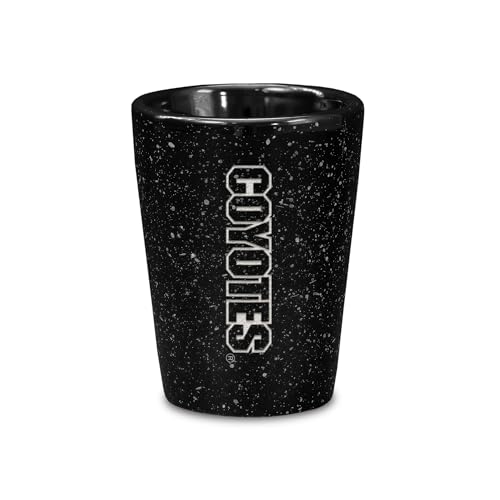 Rico Industries NCAA South Dakota Coyotes 2oz Ceramic Shot Glass for Fans, Laser Engraved In Team Color Single Shot Glass