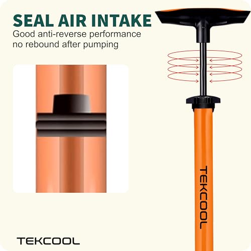 Image of TEKCOOL Cycle Pump for Bicycle High Pressure Air or Football, Balloon for Quick Inflation for Tyre Inflator with Needle Portable Air for Bicycle, Balls