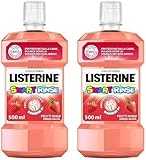 Listerine Collutorio, Bambini, Smart Rinse Kids, Senza Alcol E Senza Zucchero, Frutti Rossi, 500 Millilitro (Confezione da 2)