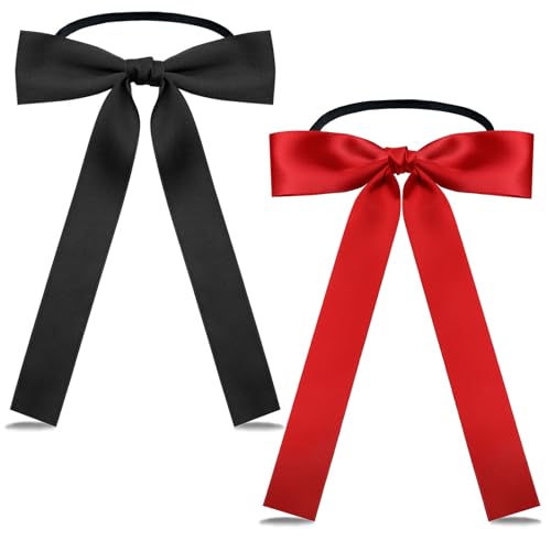Image of LJBFNN Western Ties for Men Women, Black Clip on Ribbon Bow Tie, Pre-Tied Colonel String Tie for Party Shirt Uniform Wedding