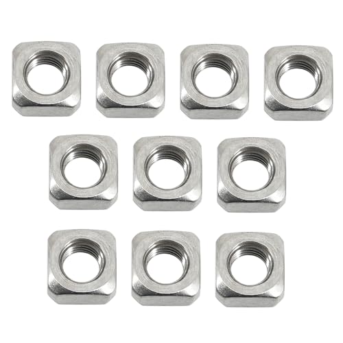M12 Square Nut 304 Stainless Steel Thread Nut (Pack of 10)