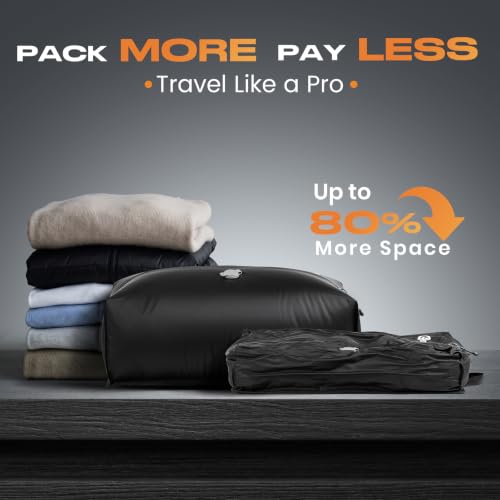 GYTBL Travel Vacuum Bags with Wireless Pump, High Compression Space Saver, IP67 Waterproof Reusable Vacuum Sealer Bags for Clothes, Suitcase & Storage Backpack Organization (2 Pack) - image 2
