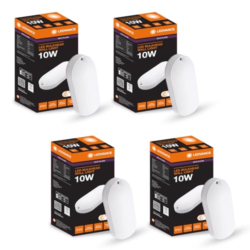 Image of LEDVANCE Osram Bulkhead Light 10W | Outdoor Wall Lights | Terrace Lights | Led Lights for Wall | Outdoor Light for Home, Garden, Porches & Bathrooms | Cool White - Pack of 4