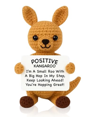 DGPLUS Optimistic Kangaroo Crochet Animal Figurine – Handmade Emotional Support