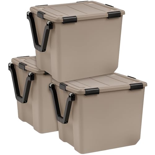 IRIS USA 3-Pack WeatherPro Gasket Box, 106 Quart Weather Resistant