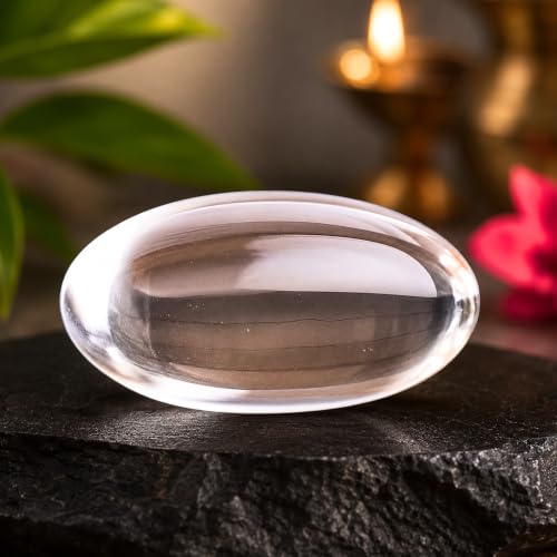 Image of Certified Original Sphatik Lingam (30-40g) | AAA Grade Clear Quartz Crystal Spatika Shivling with Ganga Jal | Crystal Shivling for Sawan, Shravan, Rudrabhishek, Puja, Home Temple & Meditation